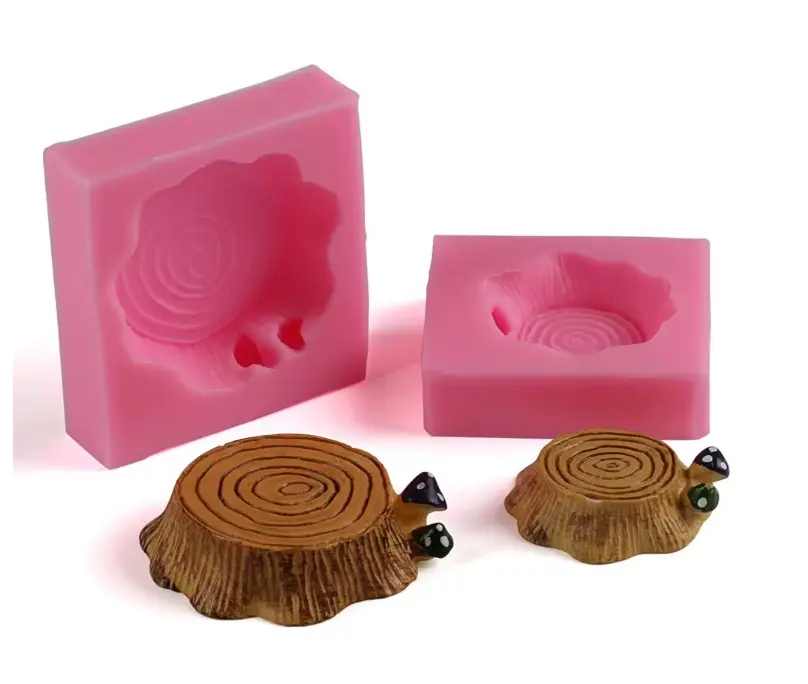 2 pcs Tree stump silicone mould