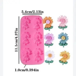 6 cavity Daisy flower silicone mould