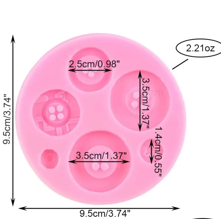 6 Cavity button Silicone Mould