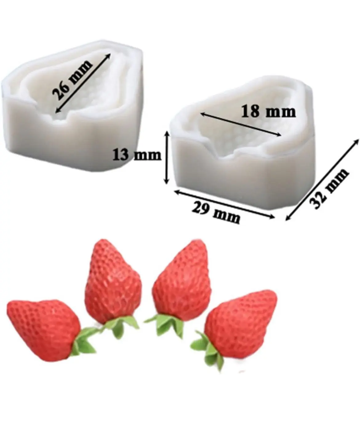 3D Strawberry fruit Silicone mould