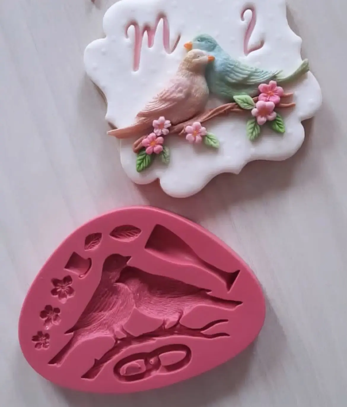 Bird wine Glass Flower Tree Leaf Fondant Silicone Mould