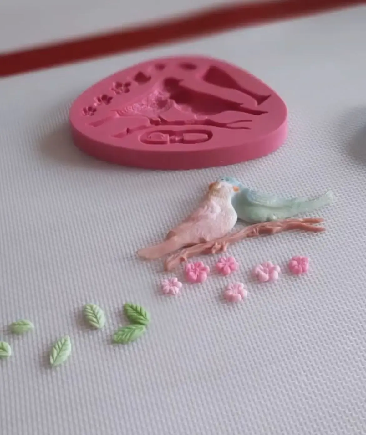 Bird wine Glass Flower Tree Leaf Fondant Silicone Mould