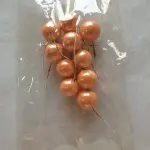 10 pcs Metallic Orange round 1 cm diameter faux balls