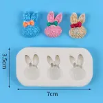 Mini Bunny Rabbit with bow Silicone Mould