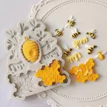 Honey bee Honey comb Texture silicone mould Style 2