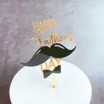 Happy Fathers day with Golden Bow cake topper Style 10