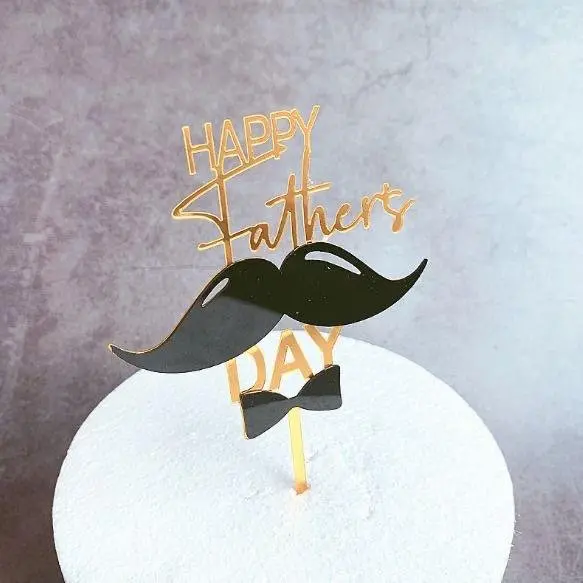 Happy Fathers day with Golden Bow cake topper Style 10