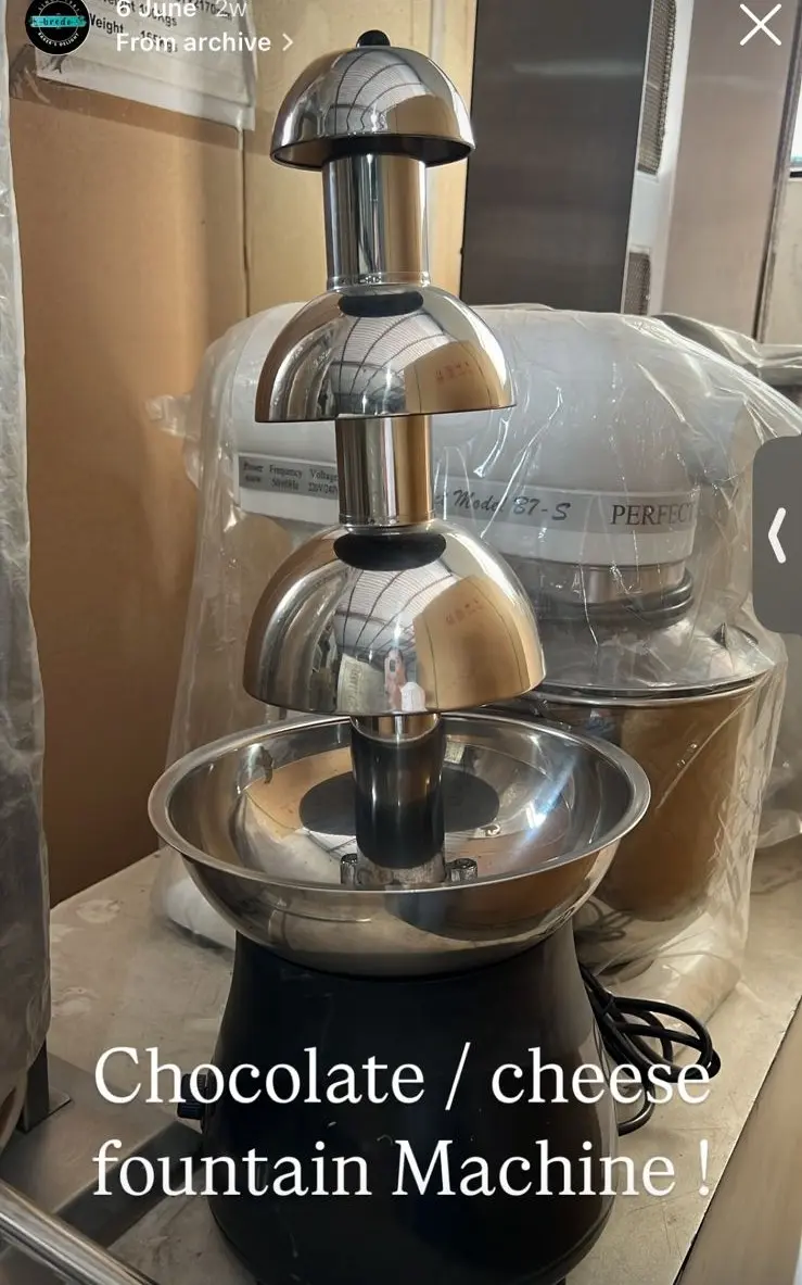 Fountain for Party Stainless Steel Melting Heating Machine Pot for Cheese,Chocolate Fondue 1 Lts 3 Tier Melt Dipping Machine Warmer