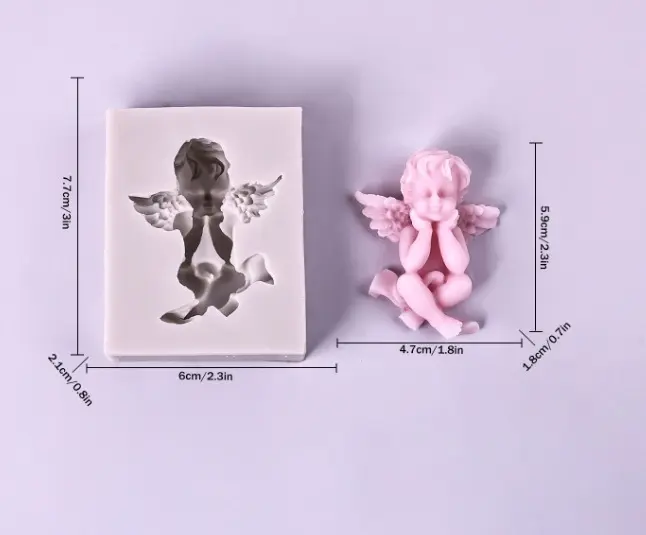3D Cute Angel with wings silicone mould STYLE 4