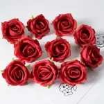 5 pcs Red Rose Artificial Flower cake topper