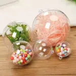 Clear round plastic small gift box size 6 cm