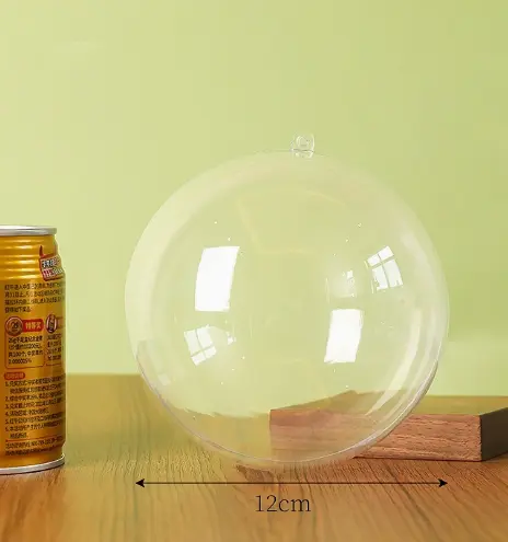 Clear round plastic small gift box size 12 cm