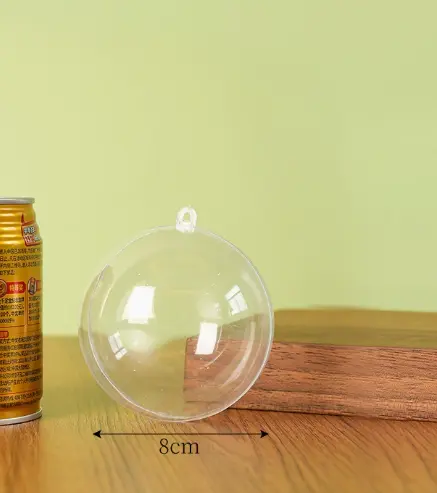Clear round plastic small gift box size 8 cm