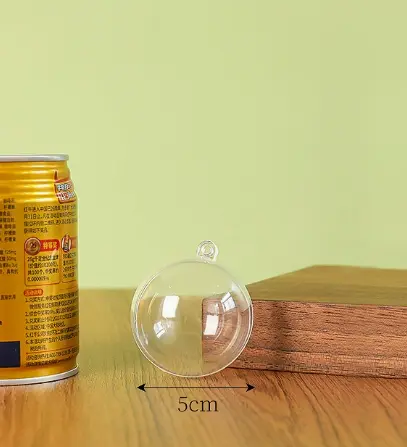 Clear round plastic small gift box size 5 cm