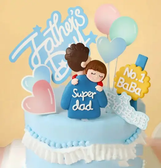 Super dad Fathers Day cake Toy topper