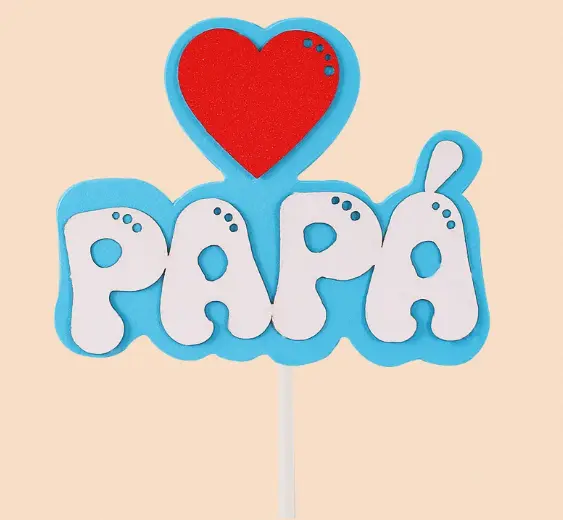 I Love Papa cake topper