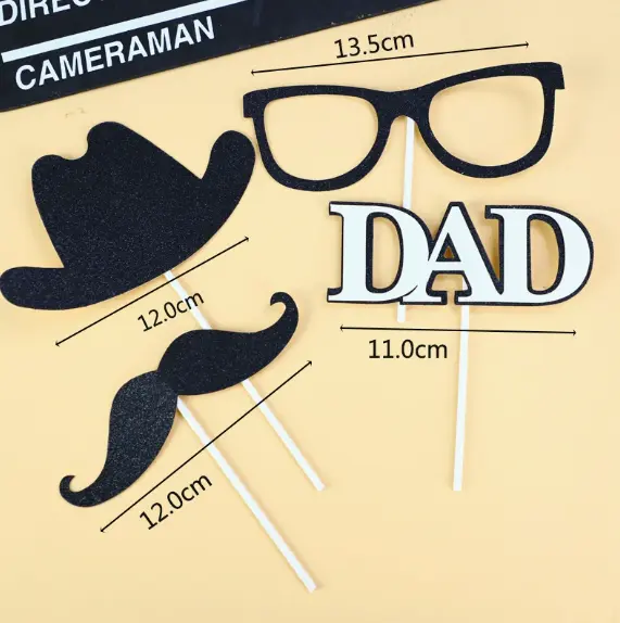 4 pcs Happy fathers day theme cake cupcake topper set style 2