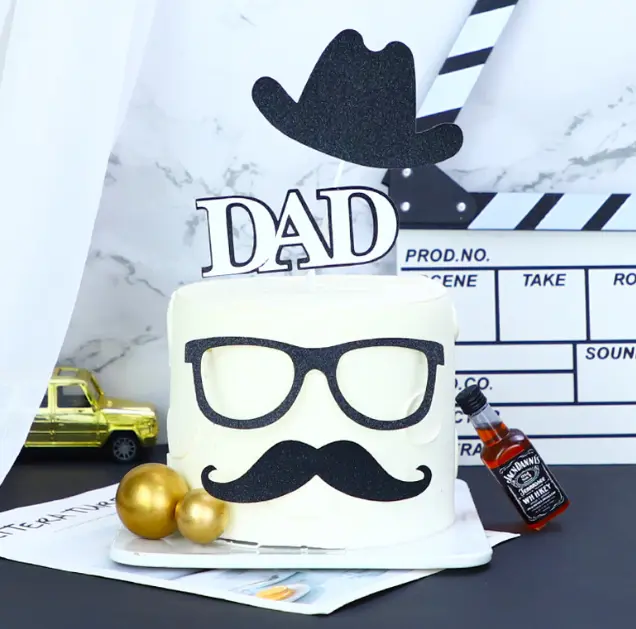 4 pcs Happy fathers day theme cake cupcake topper set style 2