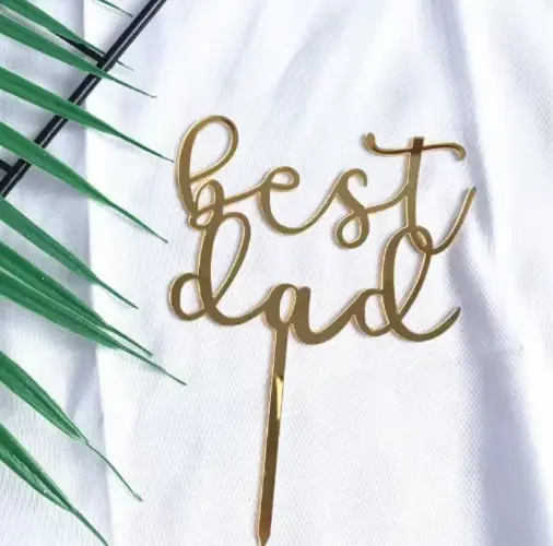 Best Dad cake topper Style 23 - Gold