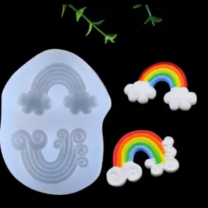 2 Cavity 3D Cloud rainbow Silicone mould