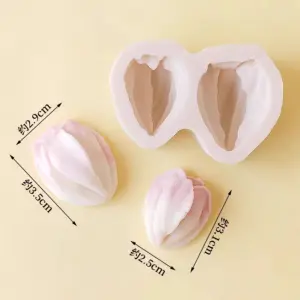 2 cavity Tulip flower Petal Silicone Mould