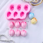 6 cavity Tulip flower Petal Silicone Mould