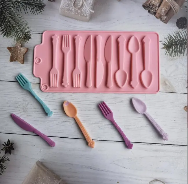 Spoon Fork Knife Chocolate Silicone Mould