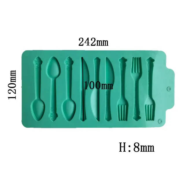Spoon Fork Knife Chocolate Silicone Mould
