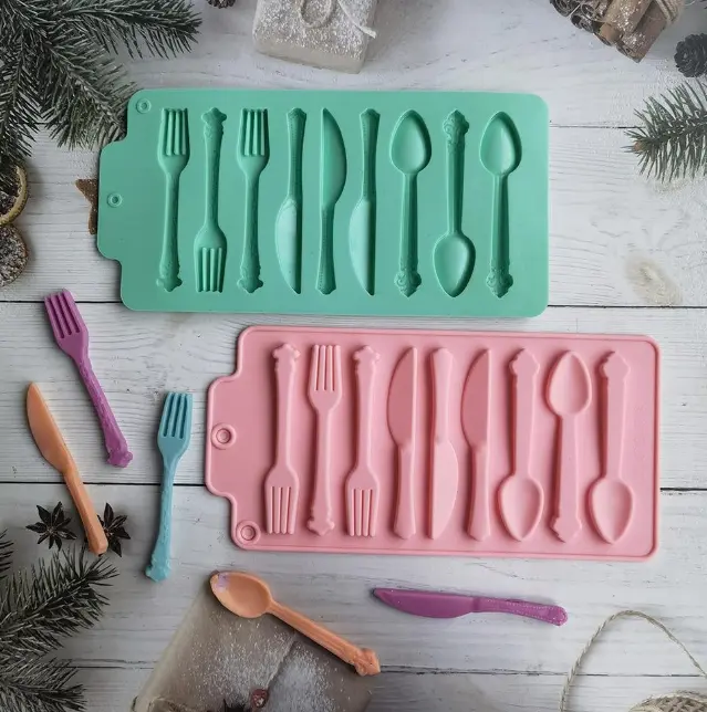 Spoon Fork Knife Chocolate Silicone Mould