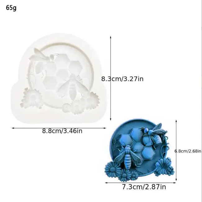 Honey bee Honey comb Flower Texture silicone mould Style 4