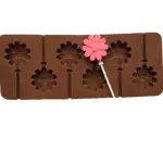 6 cavity Flower Lollipop Cake pops Silicone Mould