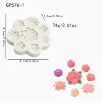 8 Cavity Rose Flower Assorted Silicone Mould for Fondant & Chocolate