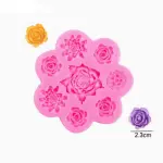 8 Cavity Rose Flower Assorted Silicone Mould for Fondant & Chocolate
