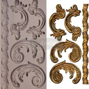 Large Vintafe floral vine theme silicone mould