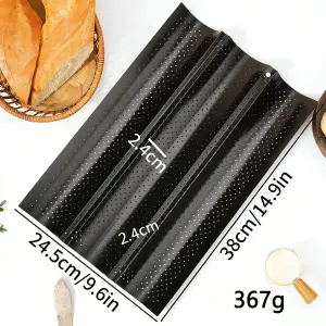 3 Gutter Perforated Baguette Baking Pan