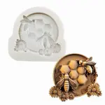 Honey bee Honey comb Flower Texture silicone mould Style 4