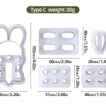 Bunny Shape Cookie & Fondant Cutter Set for Cake Decorating