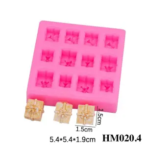Gift Box Silicone Mould Style 3 for Fondant, Chocolate & Cake Decoration