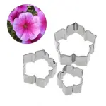 3 Pcs Petunia Flower Stainless Steel Cutter Set for Fondant & Gumpaste