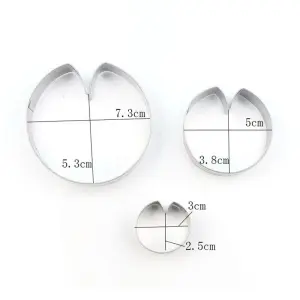 3 Pcs Lotus Leaf Cutter Set for Fondant & Gumpaste Flower Making