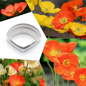 3 Pcs Poppy Flower Cutter Set for Fondant & Gumpaste Flower Making