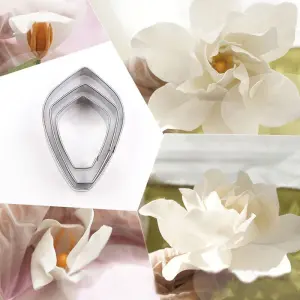 3 Pcs Gardenia Flower Cutter Set for Fondant & Gumpaste Flower Making