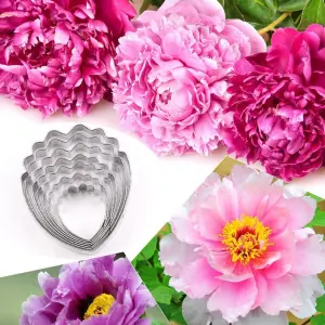 7 Pcs Peony Petal Cutter Set for Fondant & Gumpaste Flower Making