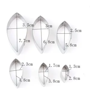 6 Pcs Dahlia Flower Petal Cutter Set for Fondant & Gumpaste