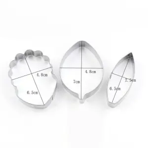 3 Pcs Cattleya Flower Petal Cutter Set for Fondant & Gumpaste