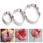 3 Pcs Carrot Tulip Flower Petal Cutter Set for Fondant & Gumpaste