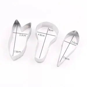 3 Pcs Iris Flower Petal Cutter Set for Fondant & Gumpaste