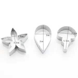 3 Pcs Nasturtium Flower Petal Cutter Set for Fondant & Gumpaste
