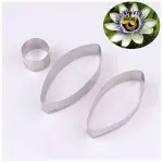 3 Pcs Passion Flower Petal Cutter Set for Fondant & Gumpaste