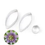 3 Pcs Passion Flower Petal Cutter Set for Fondant & Gumpaste